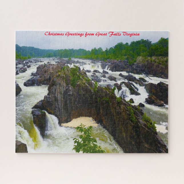 Puzzle Great Falls Virginia. Saludos de Navidad (Horizontal)