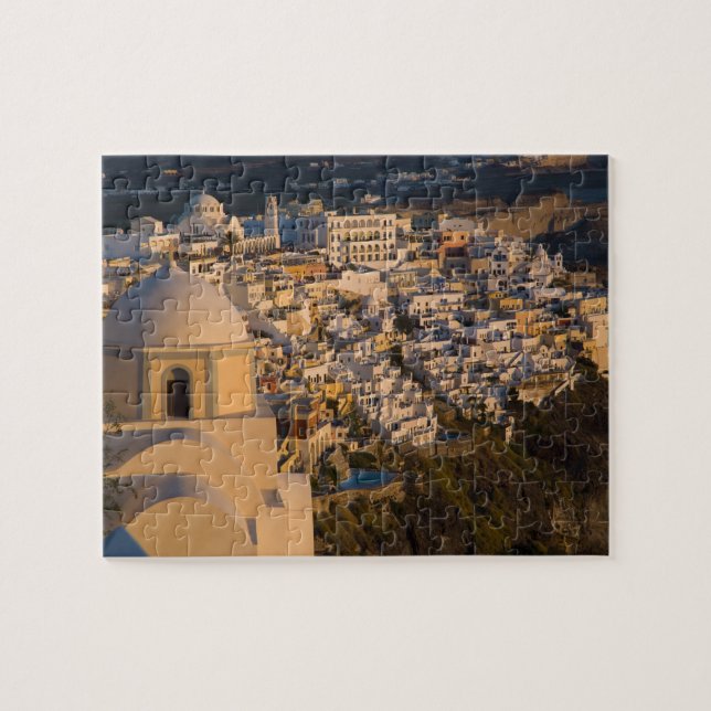 Puzzle Grecia e isla griega de Santorini pueblo de (Horizontal)