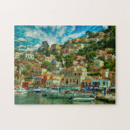 Puzzle Grecia Symi foto de viaje de la isla griega