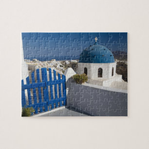 Puzzle Grecia y la isla griega de Santorini desde la