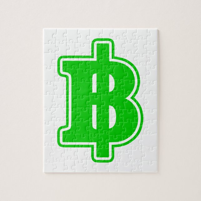 Puzzle GREEN BAHT SIGN ฿ Thai Money Currency ฿ (Vertical)