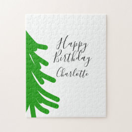Puzzle Green Christmas tree happy birthday December winte