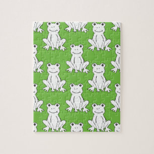 Puzzle Green Cute Animal Pattern Cartoon Frog Pattern