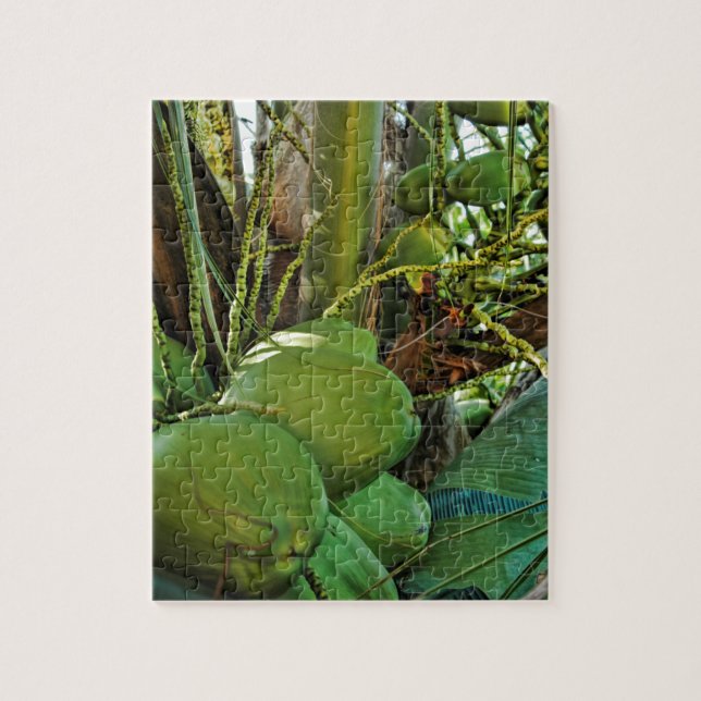 Puzzle Green Island Coconuts Palm Tree (Vertical)