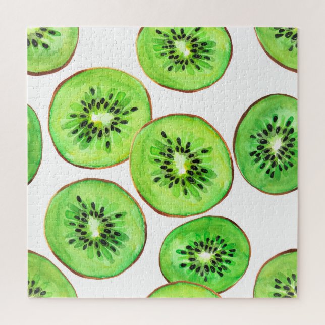 Puzzle Green Kiwi Fruth Watercolor Set (Vertical)