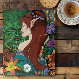 Puzzle Green Man Elf Fantasy Floral
