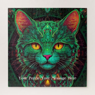 Puzzle Green Neon Mandala Majesty