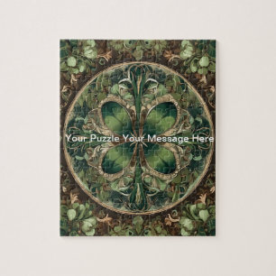 Puzzle Green Shamrock Mandala