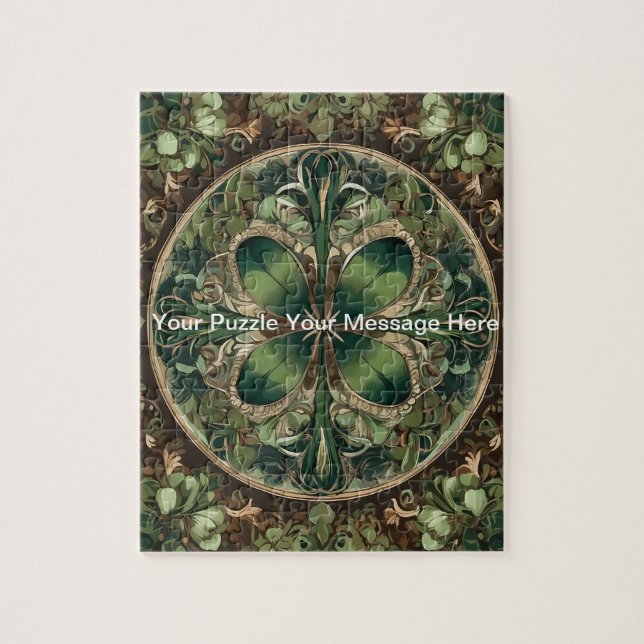 Puzzle Green Shamrock Mandala (Vertical)