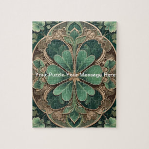Puzzle Green Shamrock Mandala