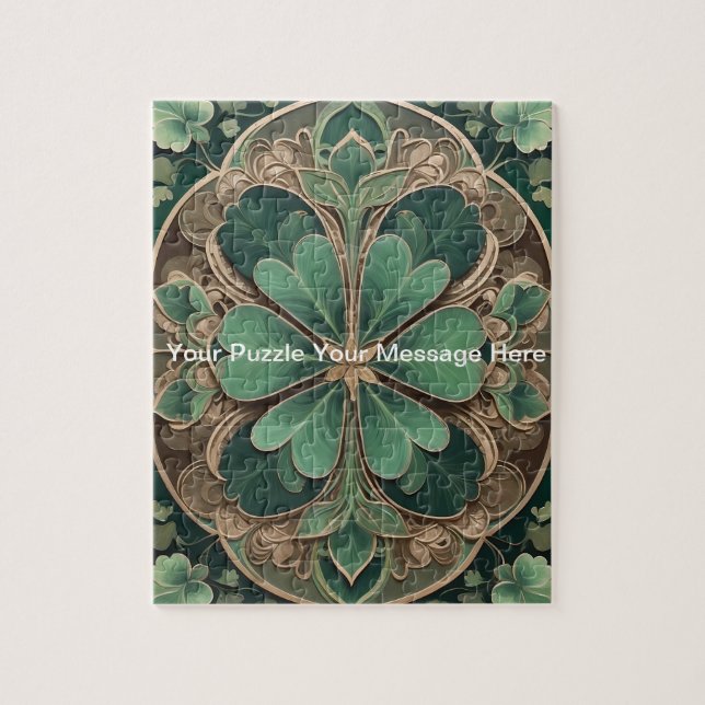 Puzzle Green Shamrock Mandala (Vertical)