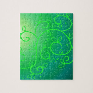 Puzzle Green Vines Irish Luck Ireland Flowers Art