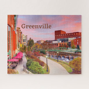 Puzzle Greenville, Carolina del Sur, otoño del atardecer,
