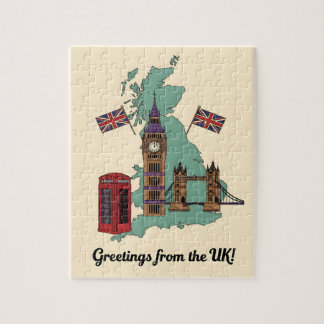 Puzzle Greetings from the UK British Landmarks Travel