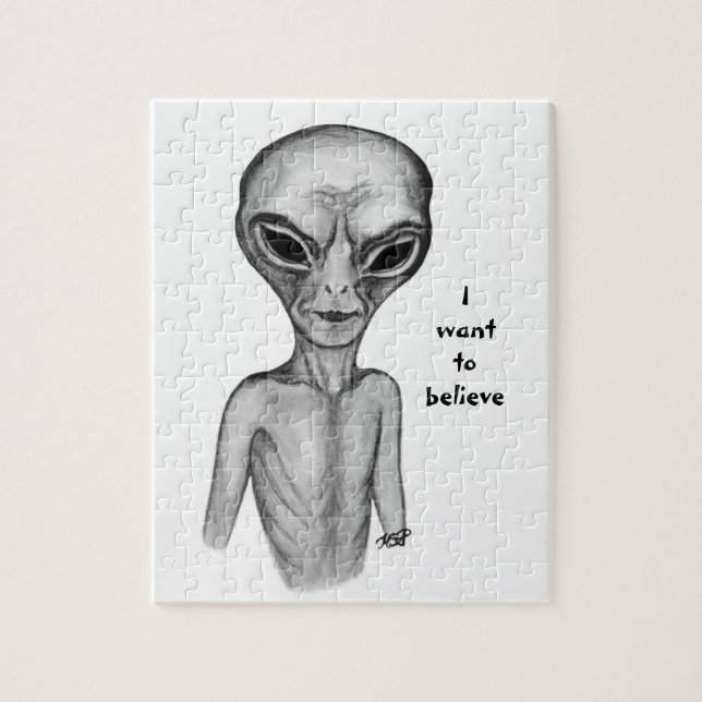 Puzzle Grey Alien , quiero creer (Vertical)