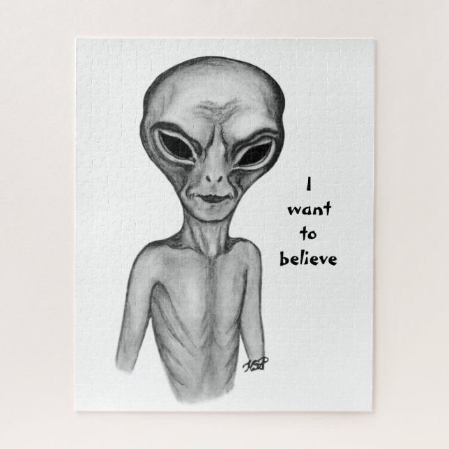 Puzzle Grey Alien , quiero creer (Vertical)