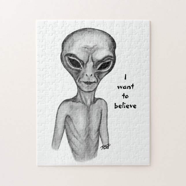 Puzzle Grey Alien , quiero creer (Vertical)