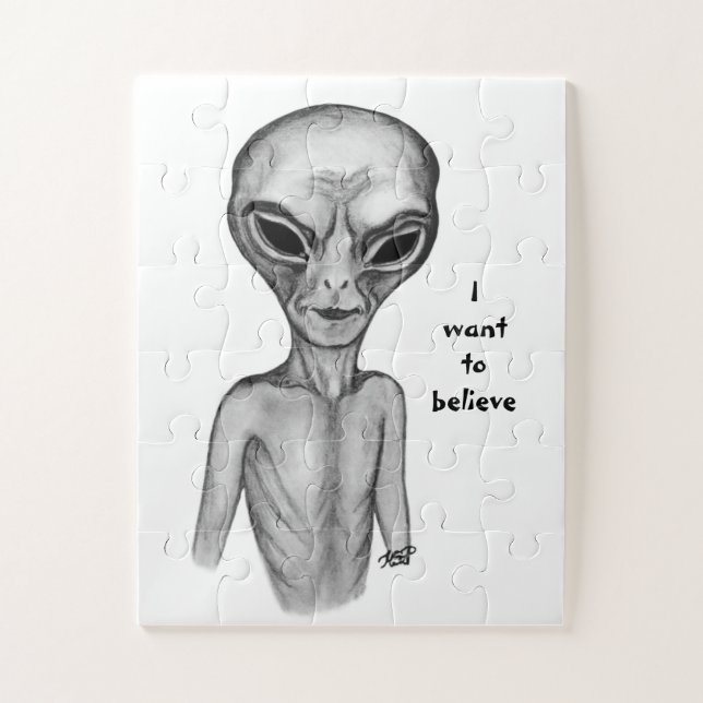 Puzzle Grey Alien , quiero creer (Vertical)