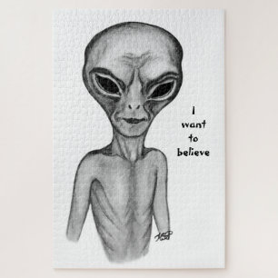 Puzzle Grey Alien , quiero creer