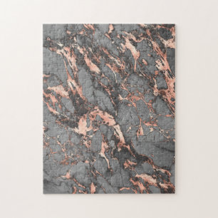 Puzzle Grey gold rose marble modern design