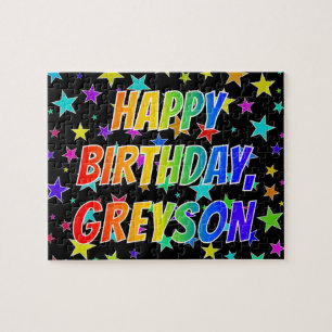Puzzle "GREYSON" Nombre, Divertido "FELIZ CUMPLEAÑOS"