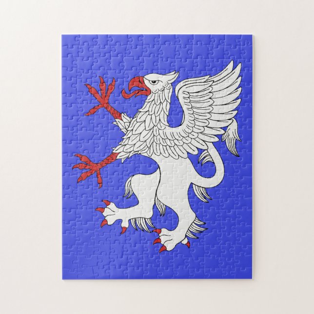 Puzzle Griffin Rampant Argent (Vertical)