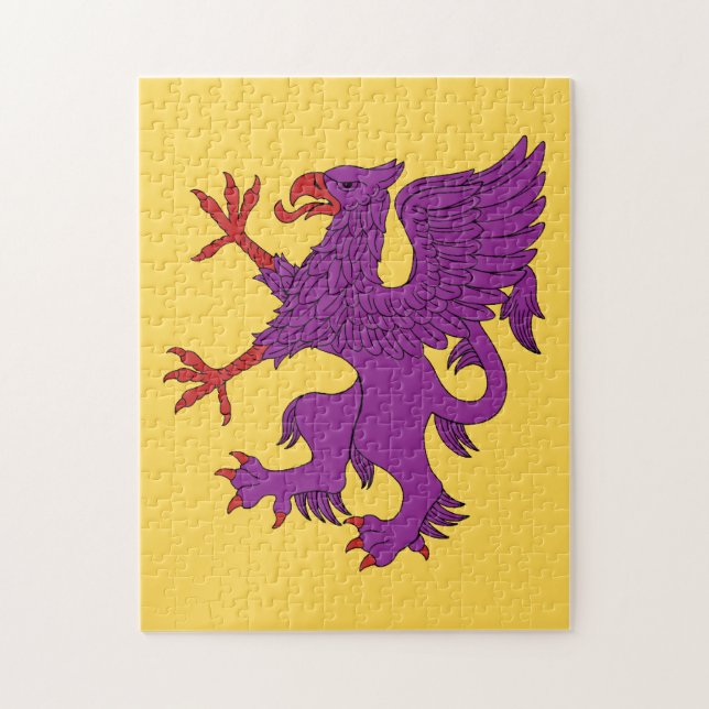 Puzzle Griffin Rampant Purpure (Vertical)