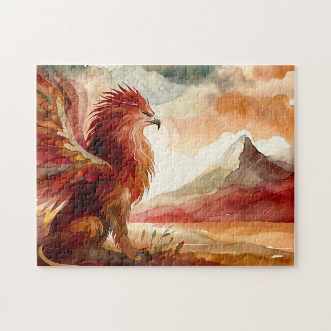 Puzzle Griffin y acuarela de montaña (Horizontal)