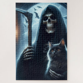 Puzzle Grim Reeper y Black Cat Halloween
