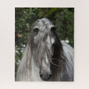 Puzzle Gris Andaluz Stallion Headshot Long Mane