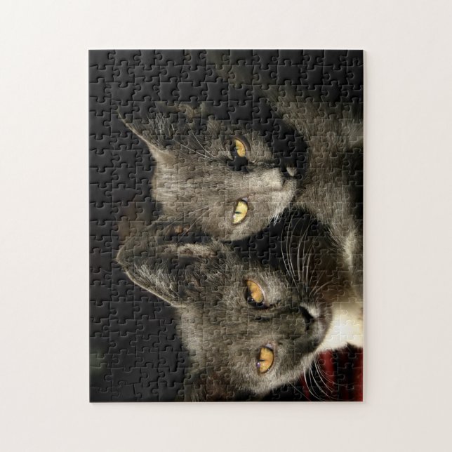 Puzzle Gris Cat Copule (Vertical)