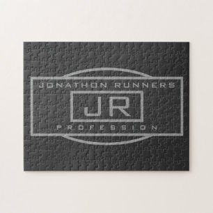 Puzzle Gris geométrico deportivo masculino y grises oscur