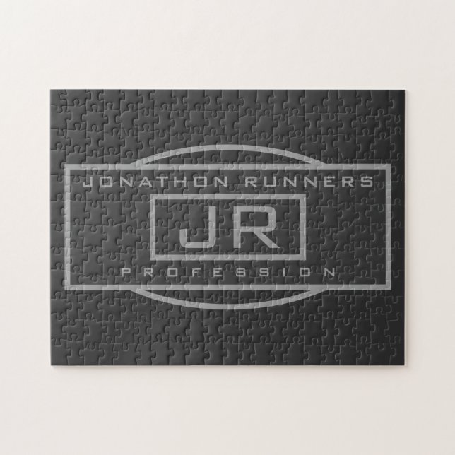 Puzzle Gris geométrico deportivo masculino y grises oscur (Horizontal)