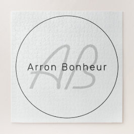 Puzzle Gris y negro blancos modernos | Nombre de Guay y M