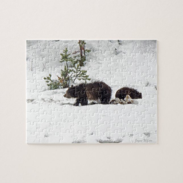 Puzzle Grizzlies in the Snow (Horizontal)