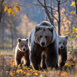Puzzle Grizzly Bear Mama y Cubs