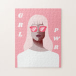 Puzzle GRL PWR Poder Chica de Ilustracion feminista moder<br><div class="desc">Este fresco rompecabezas con ilustracion femenino y la tipografía GRL PWR sería un regalo increíble para las feministas modernas. Cambie fácilmente el texto haciendo clic en la opción "personalizar esta plantilla".</div>