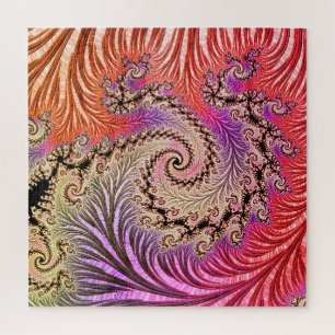 Puzzle Groovy Abstracto Digital Funky Boho Espiral Fracta