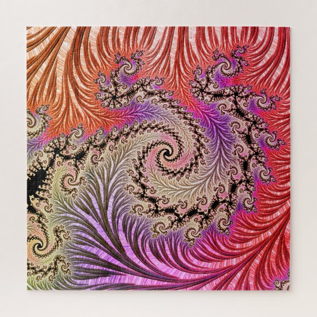 Puzzle Groovy Abstracto Digital Funky Boho Espiral Fracta (Vertical)