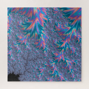 Puzzle Groovy bohemio trippy vibrante teal coral fractal