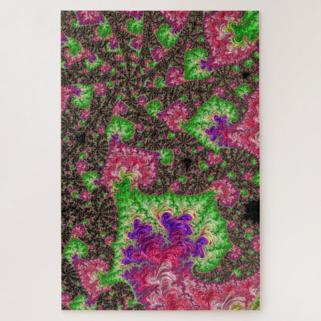 Puzzle Groovy Boho Hippie Funky Espiral arte fractal (Vertical)