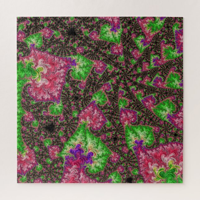 Puzzle Groovy Boho Hippie Funky Espiral arte fractal (Vertical)