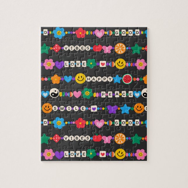 Puzzle Groovy Good Vibes Love Smile Retro Bebidas (Vertical)