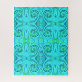 Puzzle Groovy Guay Resumen Aqua Láquido Patrón De Swirl