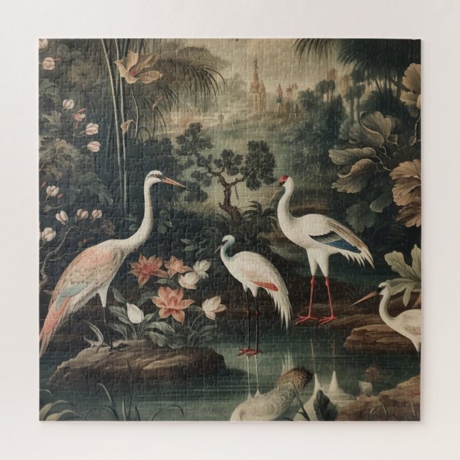 Puzzle grúas y palacios vintage del trópico (Vertical)