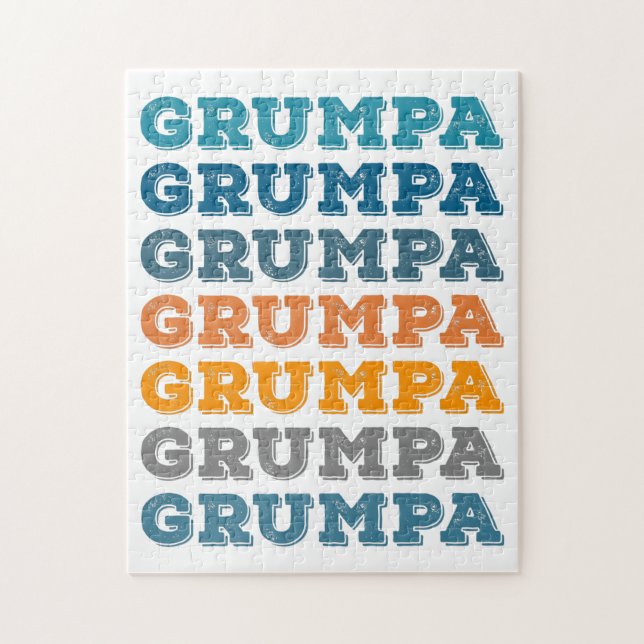 Puzzle Grumpa | Gracioso Diseño de Texto Retro Abuelo Gru (Vertical)