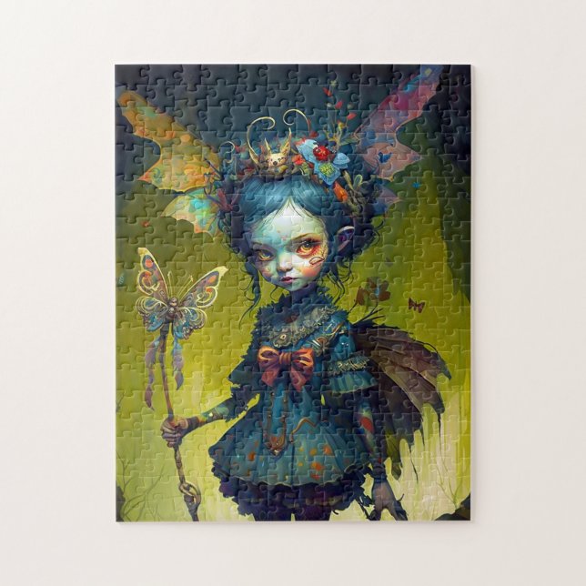 Puzzle Grumpy Fairy Pixie Fantasy Art (Vertical)