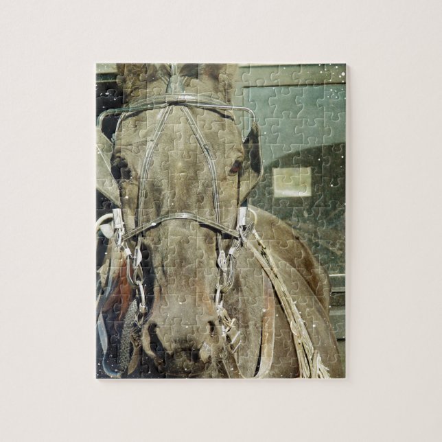 Puzzle Grunge Amish Buggy Horse (Vertical)