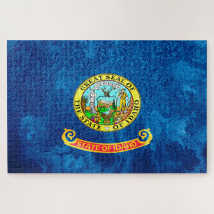 Puzzle Grunge de bandera del estado de Idaho