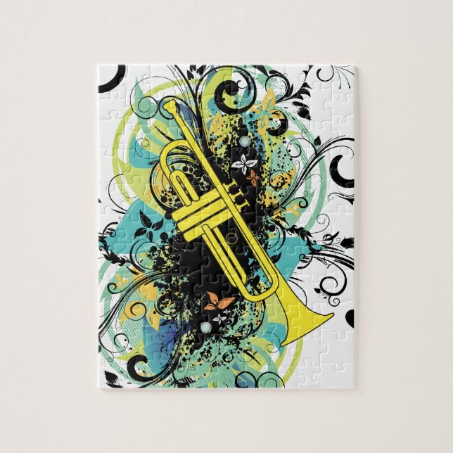 Puzzle Grunge Swirl Trumpet (Vertical)